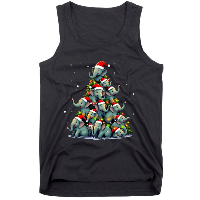 Elephant Christmas Tree Funny Jumbo Holiday Cute Elephant Tank Top