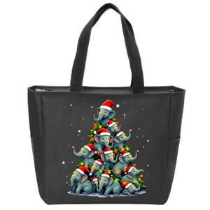 Elephant Christmas Tree Funny Jumbo Holiday Cute Elephant Zip Tote Bag