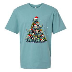 Elephant Christmas Tree Funny Jumbo Holiday Cute Elephant Sueded Cloud Jersey T-Shirt