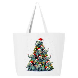 Elephant Christmas Tree Funny Jumbo Holiday Cute Elephant 25L Jumbo Tote