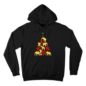 Elephant Christmas Tree South Africa Safari Animals Xmas Hoodie