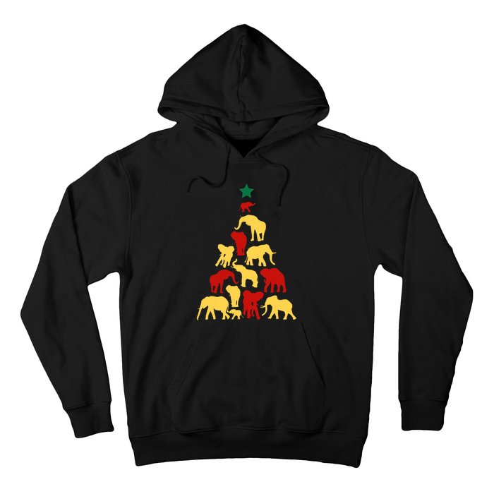 Elephant Christmas Tree South Africa Safari Animals Xmas Hoodie