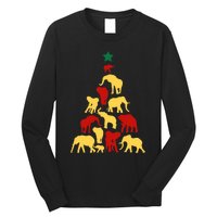 Elephant Christmas Tree South Africa Safari Animals Xmas Long Sleeve Shirt