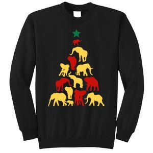 Elephant Christmas Tree South Africa Safari Animals Xmas Sweatshirt