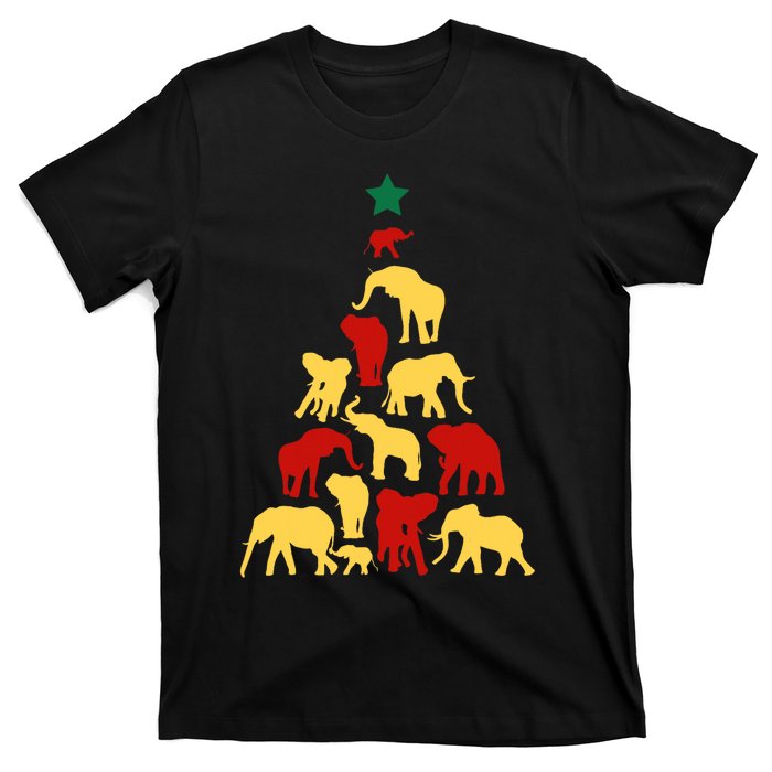 Elephant Christmas Tree South Africa Safari Animals Xmas T-Shirt