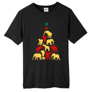 Elephant Christmas Tree South Africa Safari Animals Xmas Tall Fusion ChromaSoft Performance T-Shirt