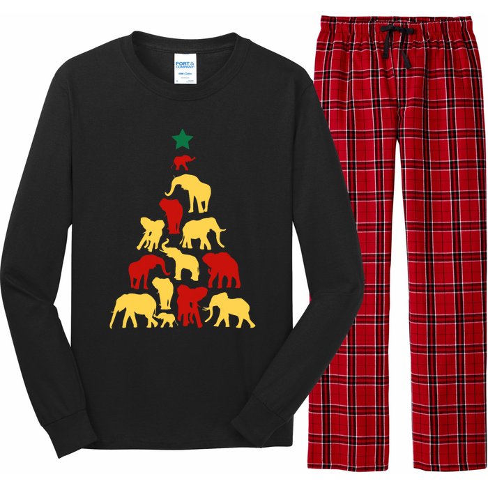 Elephant Christmas Tree South Africa Safari Animals Xmas Long Sleeve Pajama Set