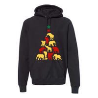 Elephant Christmas Tree South Africa Safari Animals Xmas Premium Hoodie