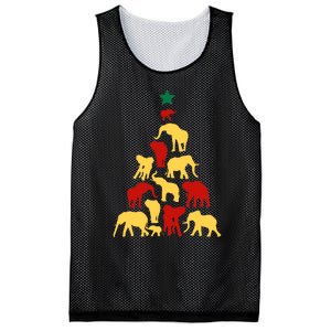 Elephant Christmas Tree South Africa Safari Animals Xmas Mesh Reversible Basketball Jersey Tank