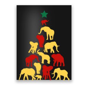 Elephant Christmas Tree South Africa Safari Animals Xmas Poster