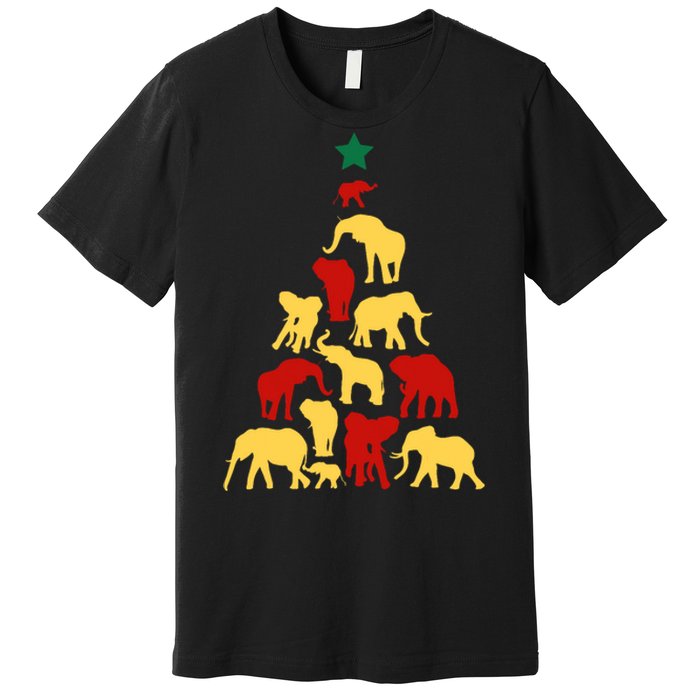 Elephant Christmas Tree South Africa Safari Animals Xmas Premium T-Shirt