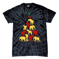 Elephant Christmas Tree South Africa Safari Animals Xmas Tie-Dye T-Shirt