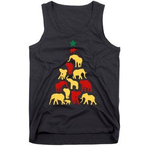 Elephant Christmas Tree South Africa Safari Animals Xmas Tank Top