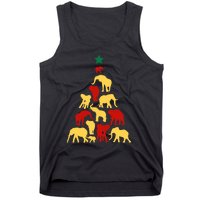 Elephant Christmas Tree South Africa Safari Animals Xmas Tank Top