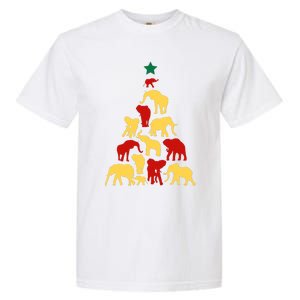 Elephant Christmas Tree South Africa Safari Animals Xmas Garment-Dyed Heavyweight T-Shirt