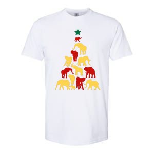 Elephant Christmas Tree South Africa Safari Animals Xmas Softstyle CVC T-Shirt