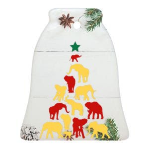 Elephant Christmas Tree South Africa Safari Animals Xmas Ceramic Bell Ornament