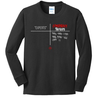 Experts Conspiracy Theorists White And Red Text Kids Long Sleeve Shirt