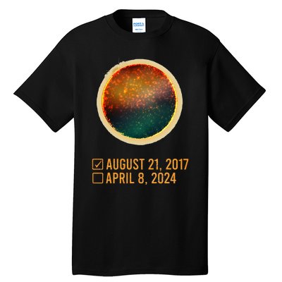 Eclipse Checklist Total Solar Eclipse April 8 2024 Tall T-Shirt