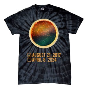 Eclipse Checklist Total Solar Eclipse April 8 2024 Tie-Dye T-Shirt