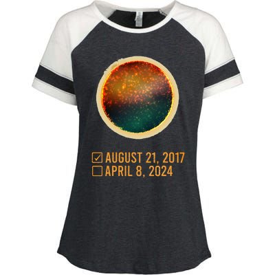 Eclipse Checklist Total Solar Eclipse April 8 2024 Enza Ladies Jersey Colorblock Tee