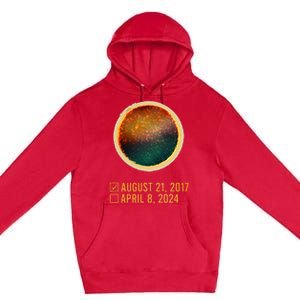 Eclipse Checklist Total Solar Eclipse April 8 2024 Premium Pullover Hoodie