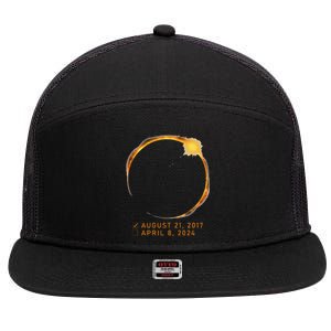 Eclipse Checklist Total Solar Eclipse April 8 2024 Eclipse 7 Panel Mesh Trucker Snapback Hat