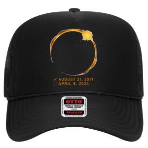 Eclipse Checklist Total Solar Eclipse April 8 2024 Eclipse High Crown Mesh Back Trucker Hat