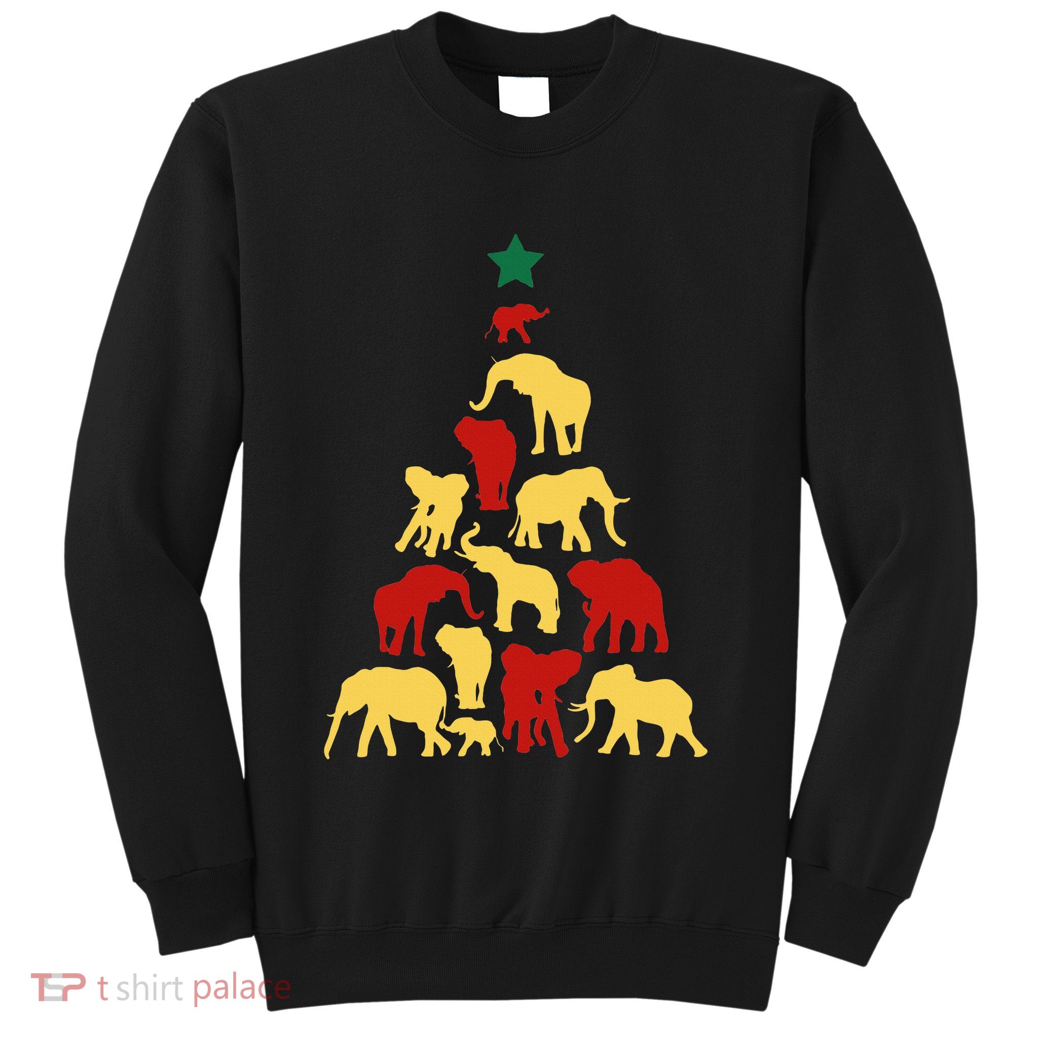Elephant Christmas tree South Africa Safari animals Sweatshirt