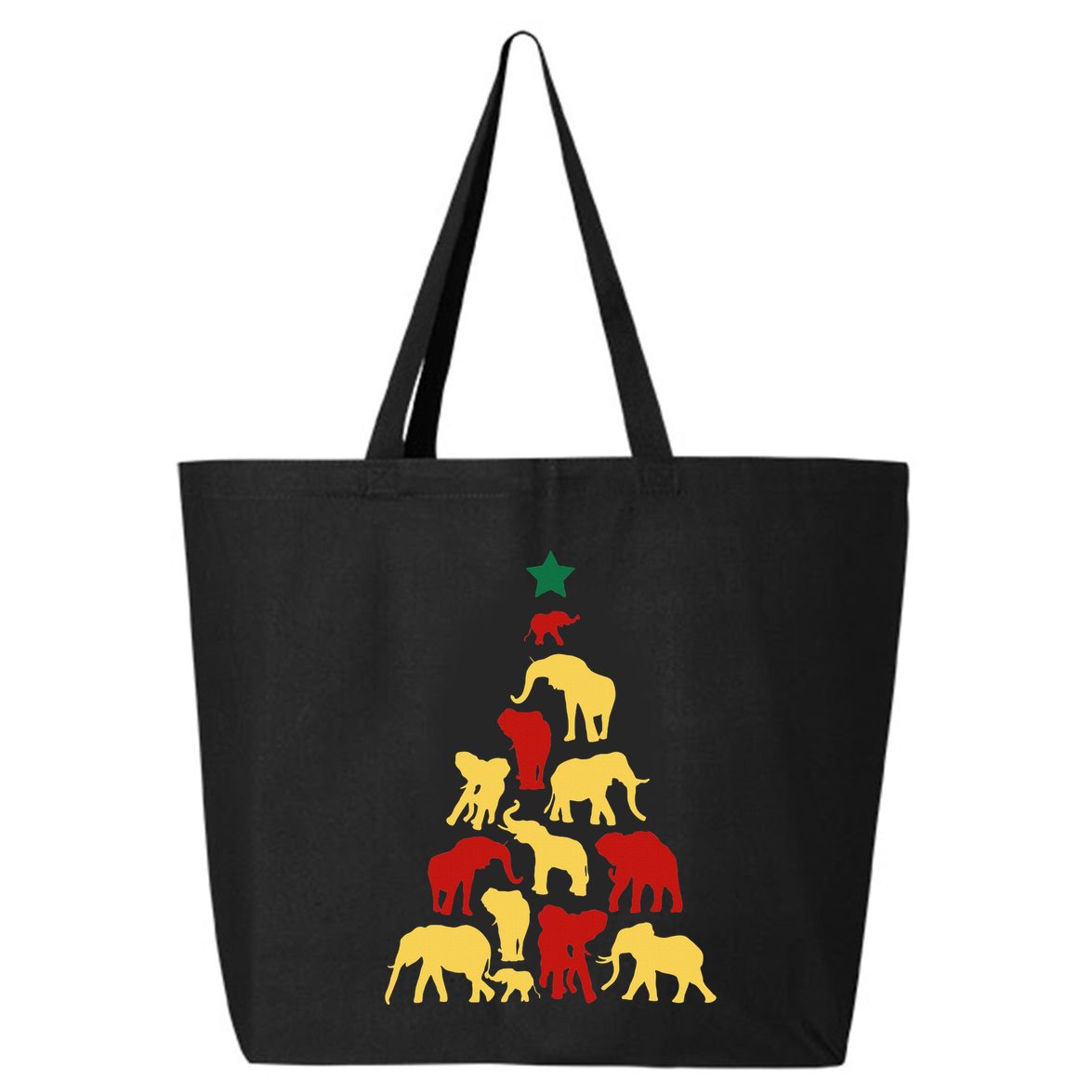 Elephant Christmas tree South Africa Safari animals 25L Jumbo Tote