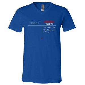 Experts Conspiracy Theorists White And Red Text V-Neck T-Shirt