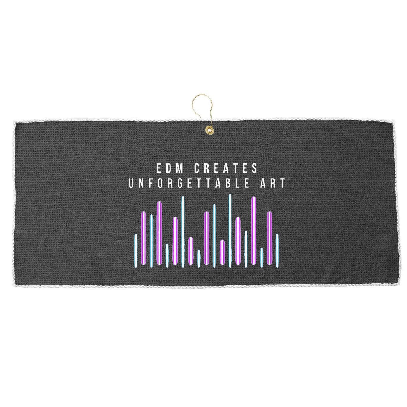 Edm Creates Unforgettable Art Electronic Dance Music Humor Large Microfiber Waffle Golf Towel