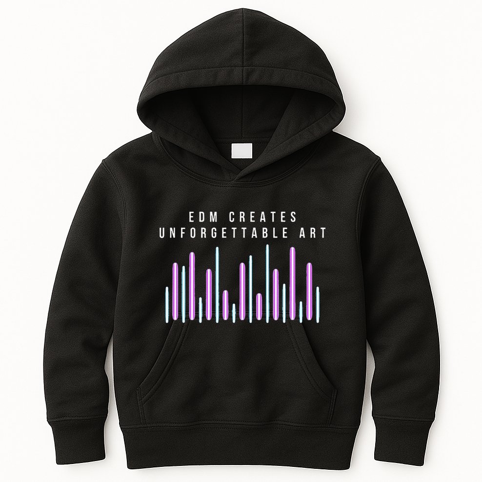 Edm Creates Unforgettable Art Electronic Dance Music Humor Kids Hoodie