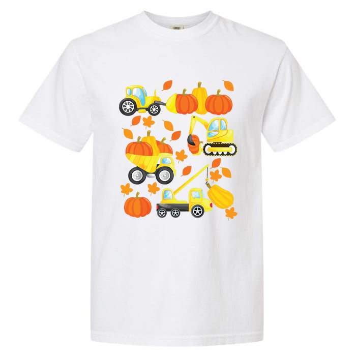 Excavator Construction Vehicles Pumpkin Halloween Boy Kids Garment-Dyed Heavyweight T-Shirt