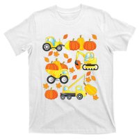 Excavator Construction Vehicles Pumpkin Halloween Boy Kids T-Shirt