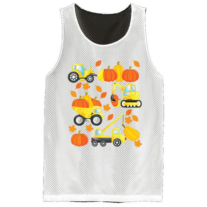 Excavator Construction Vehicles Pumpkin Halloween Boy Kids Mesh Reversible Basketball Jersey Tank