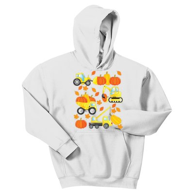 Excavator Construction Vehicles Pumpkin Halloween Boy Kids Kids Hoodie