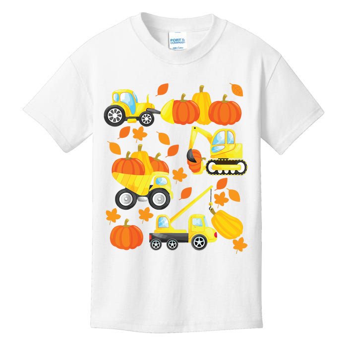 Excavator Construction Vehicles Pumpkin Halloween Boy Kids Kids T-Shirt