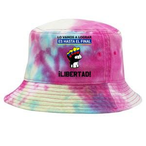 Estoy Con Venezuela Hasta El Final Proud Venezuelan Libre Tie-Dyed Bucket Hat