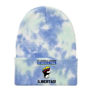 Estoy Con Venezuela Hasta El Final Proud Venezuelan Libre Tie Dye 12in Knit Beanie