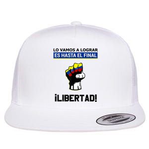 Estoy Con Venezuela Hasta El Final Proud Venezuelan Libre Flat Bill Trucker Hat