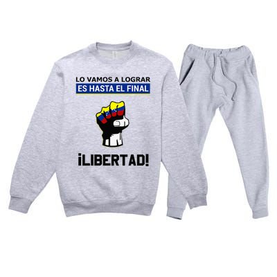 Estoy Con Venezuela Hasta El Final Proud Venezuelan Libre Premium Crewneck Sweatsuit Set