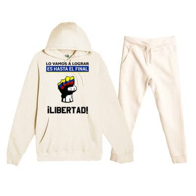 Estoy Con Venezuela Hasta El Final Proud Venezuelan Libre Premium Hooded Sweatsuit Set