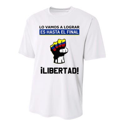 Estoy Con Venezuela Hasta El Final Proud Venezuelan Libre Performance Sprint T-Shirt