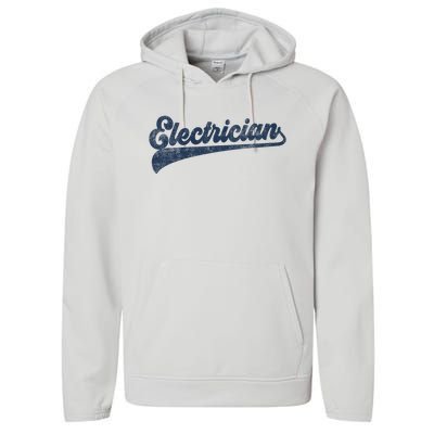 Electrician Cute Vintage Graphic Performance Fleece Hoodie