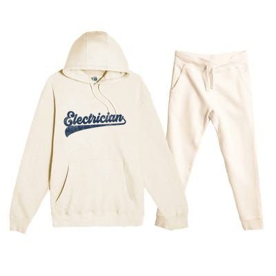 Electrician Cute Vintage Graphic Premium Hooded Sweatsuit Set