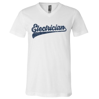 Electrician Cute Vintage Graphic V-Neck T-Shirt