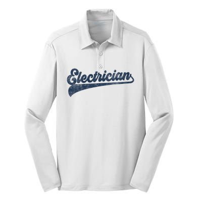 Electrician Cute Vintage Graphic Silk Touch Performance Long Sleeve Polo