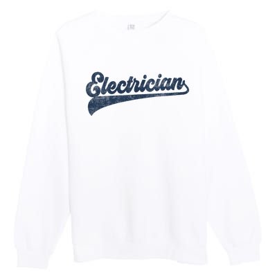 Electrician Cute Vintage Graphic Premium Crewneck Sweatshirt