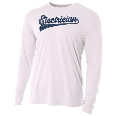 Electrician Cute Vintage Graphic Cooling Performance Long Sleeve Crew